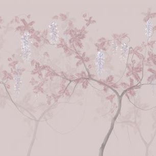 輸入壁紙 カスタム壁紙 PHOTOWALL / Tree Waltz - Pink-Blue (e320953)