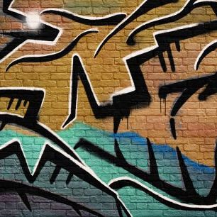 輸入壁紙 カスタム壁紙 PHOTOWALL / Brick Wall Graffiti - Brown (e320816)