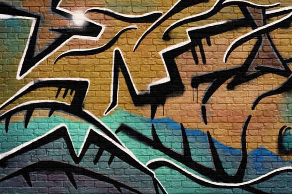 輸入壁紙 カスタム壁紙 PHOTOWALL / Brick Wall Graffiti - Brown (e320816)