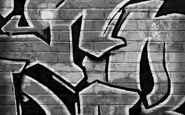 輸入壁紙 カスタム壁紙 PHOTOWALL / Graffiti Brick Wall - Bw (e320890)