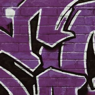 輸入壁紙 カスタム壁紙 PHOTOWALL / Graffiti Brick Wall - Purple (e320893)
