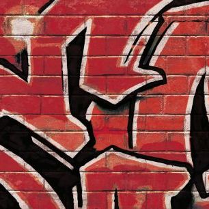 輸入壁紙 カスタム壁紙 PHOTOWALL / Graffiti Brick Wall - Red (e320894)