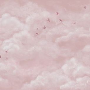 輸入壁紙 カスタム壁紙 Photowall Tender Clouds With Swallows Pink 870 壁紙屋本舗