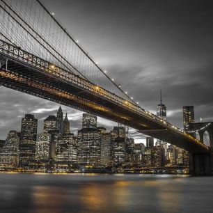輸入壁紙 カスタム壁紙 PHOTOWALL / Brooklyn Bridge at Night (e321051)
