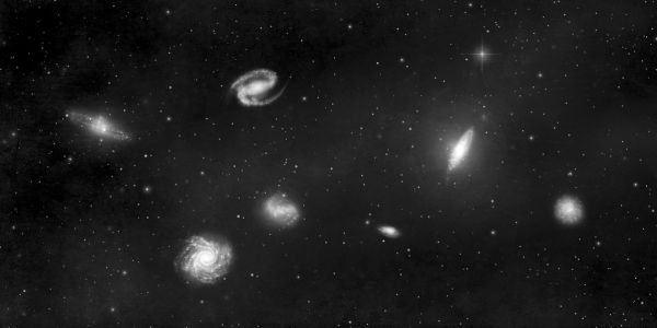 輸入壁紙 カスタム壁紙 PHOTOWALL / Darkest Dark - Galaxies Mono (e320069)