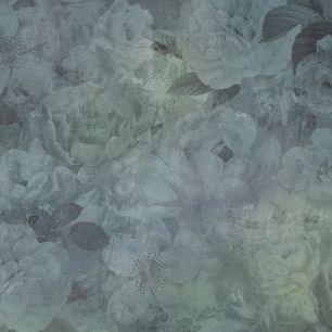 輸入壁紙 カスタム壁紙 PHOTOWALL / Scratched flowers - Mint (e321164)