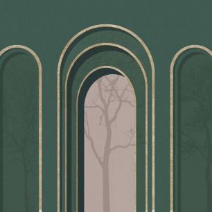 輸入壁紙 カスタム壁紙 PHOTOWALL / Arch Adornment with Trees - Green (e321586)