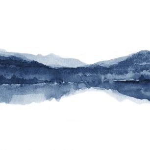 輸入壁紙 カスタム壁紙 PHOTOWALL / Watercolor Landscape II - Navy Blue (e321170)
