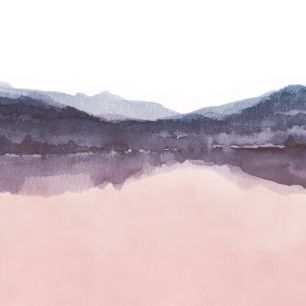 輸入壁紙 カスタム壁紙 PHOTOWALL / Watercolor Landscape IV - Pink and Blue (e321172)