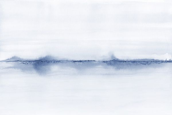 輸入壁紙 カスタム壁紙 PHOTOWALL / Watercolor Landscape VII - Blue (e321181)