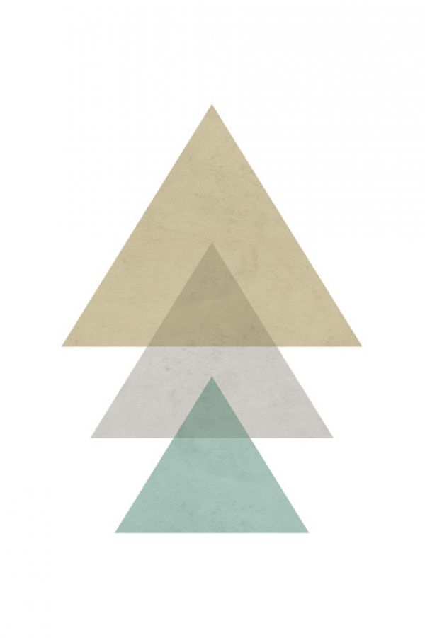輸入壁紙 カスタム壁紙 PHOTOWALL / Triangles - Aqua (e321193)