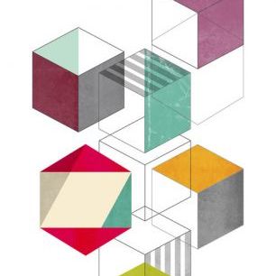 輸入壁紙 カスタム壁紙 PHOTOWALL / Multicolores Cubes (e321200)