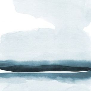 輸入壁紙 カスタム壁紙 PHOTOWALL / Watercolor landscape X - Dark Teal (e321248)