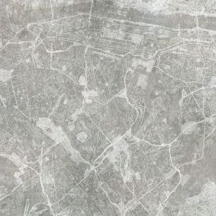 輸入壁紙 カスタム壁紙 PHOTOWALL / Concrete Wall with New York City Map - Gray (e321896)