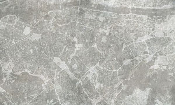 輸入壁紙 カスタム壁紙 PHOTOWALL / Concrete Wall with New York City Map - Gray (e321896)