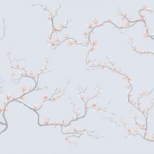 輸入壁紙 カスタム壁紙 PHOTOWALL / Flourishing Magnolia - Pale Blue (e322731)