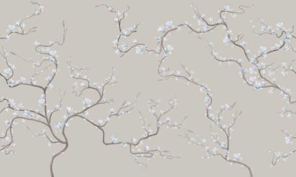 輸入壁紙 カスタム壁紙 PHOTOWALL / Flourishing Magnolia - Soft Natur Blue (e322735)