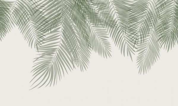 輸入壁紙 カスタム壁紙 PHOTOWALL / Hanging Palm Leaves - Beige-Green (e321936)