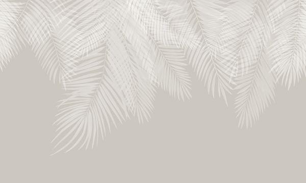 輸入壁紙 カスタム壁紙 PHOTOWALL / Hanging Palm Leaves - Beige-White (e321937)