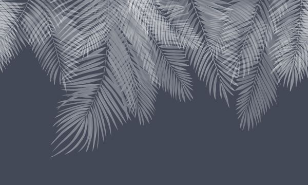 輸入壁紙 カスタム壁紙 PHOTOWALL / Hanging Palm Leaves - Blue (e321939)