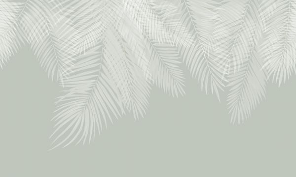 輸入壁紙 カスタム壁紙 PHOTOWALL / Hanging Palm Leaves - Green-White (e321942)