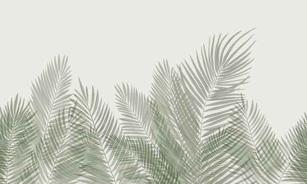 輸入壁紙 カスタム壁紙 PHOTOWALL / Swaying Palm Leaves - Beige-Green (e321946)