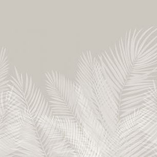 輸入壁紙 カスタム壁紙 PHOTOWALL / Swaying Palm Leaves - Beige-White (e321947)