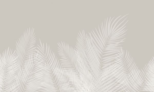 輸入壁紙 カスタム壁紙 PHOTOWALL / Swaying Palm Leaves - Beige-White (e321947)