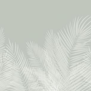輸入壁紙 カスタム壁紙 PHOTOWALL / Swaying Palm Leaves - Green-White (e321951)