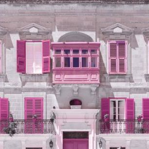 輸入壁紙 カスタム壁紙 PHOTOWALL / Malta Facade - Pink (e321116)