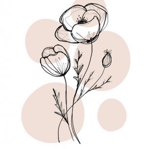 輸入壁紙 カスタム壁紙 PHOTOWALL / Delicate Botanicals - Poppy (e322879)