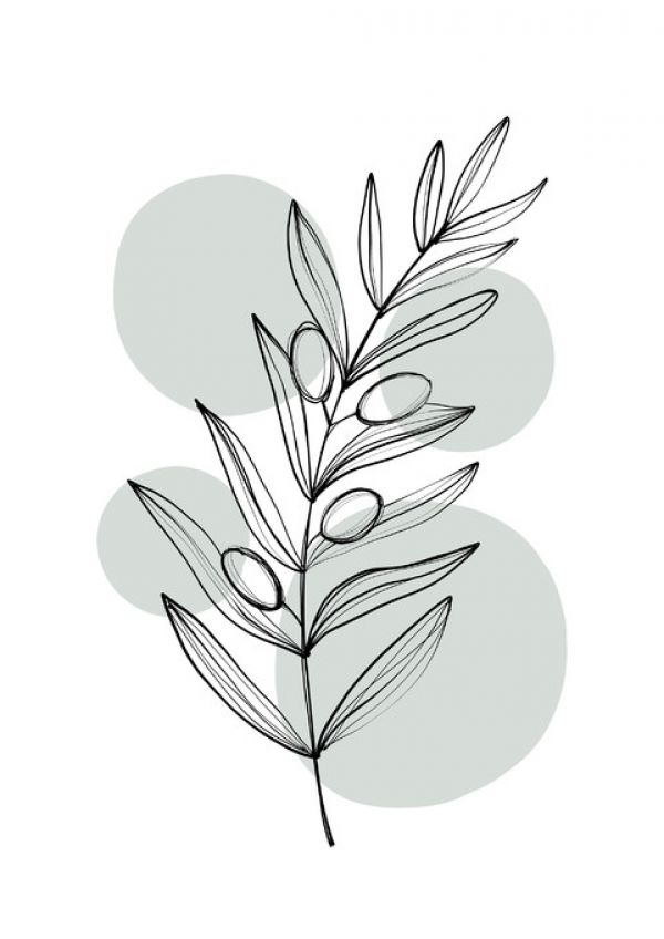 輸入壁紙 カスタム壁紙 PHOTOWALL / Delicate Botanicals - Olive (e322880)