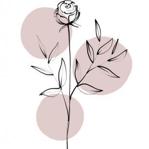 輸入壁紙 カスタム壁紙 PHOTOWALL / Delicate Botanicals - Rose (e322881)
