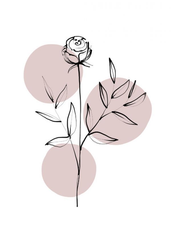 輸入壁紙 カスタム壁紙 PHOTOWALL / Delicate Botanicals - Rose (e322881)