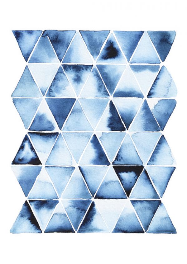 輸入壁紙 カスタム壁紙 PHOTOWALL / Blue Triangles (e322885)
