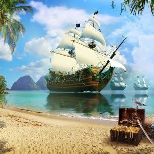 輸入壁紙 カスタム壁紙 PHOTOWALL / Pirate Treasure Island (e323087)