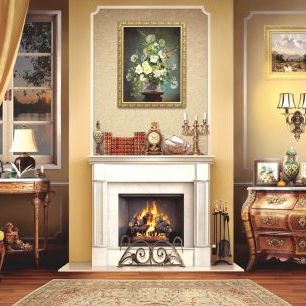 輸入壁紙 カスタム壁紙 PHOTOWALL / Cabinet with Fireplace (e323784)