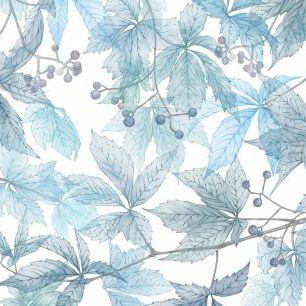 輸入壁紙 カスタム壁紙 PHOTOWALL / Crisp Leaves - Blue (e323785)