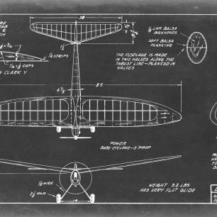 輸入壁紙 カスタム壁紙 PHOTOWALL / Aeronautic Blueprint (e320212)