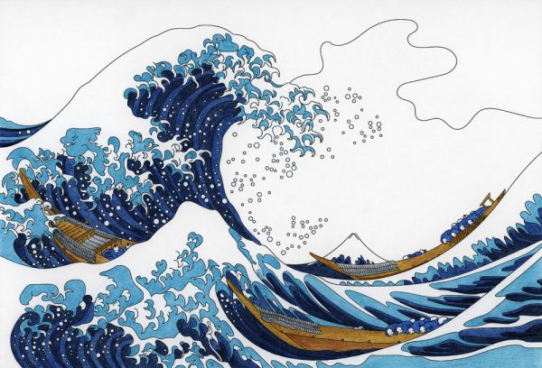 輸入壁紙 カスタム壁紙 PHOTOWALL / Great Wave of Kanagawa (e324520)