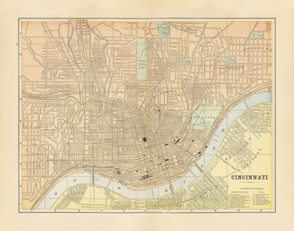 輸入壁紙 カスタム壁紙 PHOTOWALL / Map of Cincinnati (e319190)