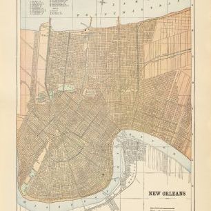 輸入壁紙 カスタム壁紙 PHOTOWALL / Map of New Orleans (e319191)