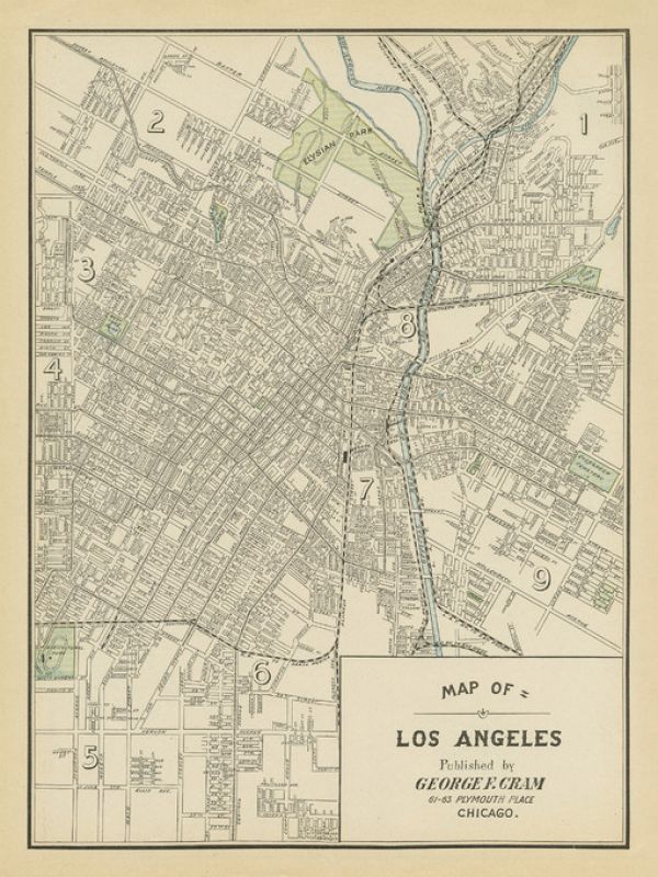 輸入壁紙 カスタム壁紙 PHOTOWALL / Map of Los Angeles (e319192)