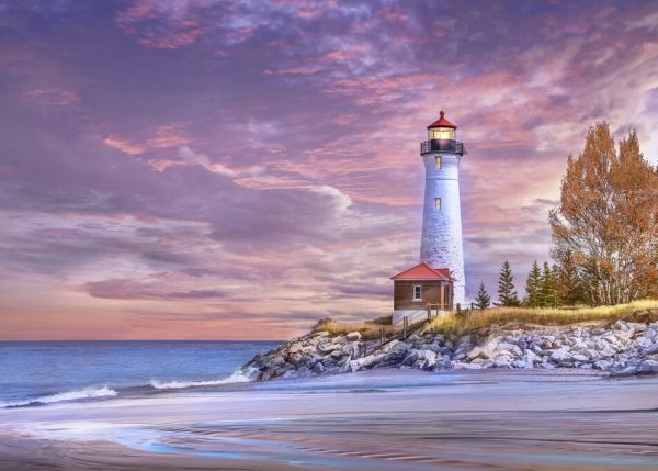 輸入壁紙 カスタム壁紙 PHOTOWALL / Lighthouse with Colorful Sky (e325276)