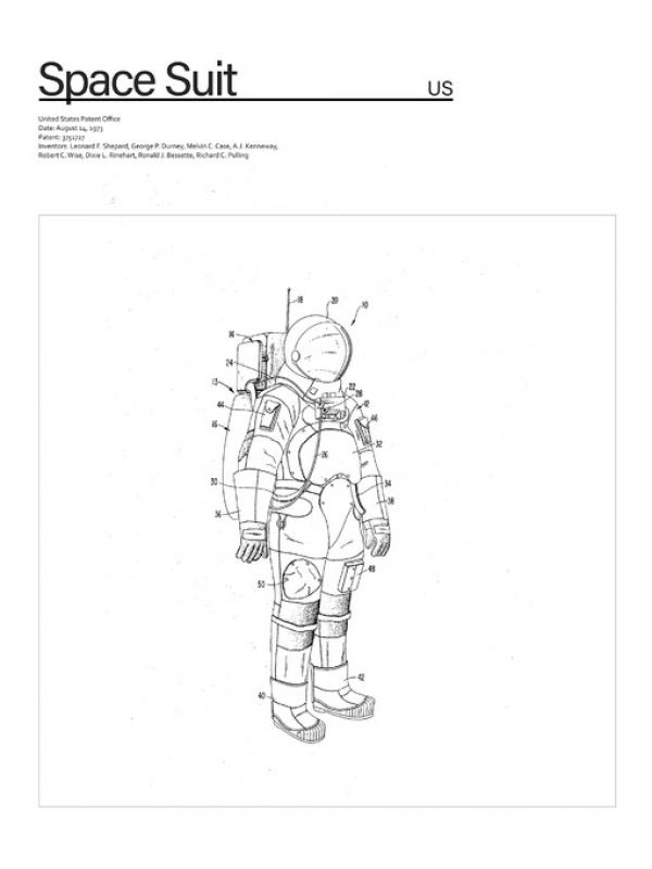 輸入壁紙 カスタム壁紙 PHOTOWALL / Patent Spacesuit (e323507)