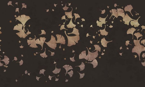 輸入壁紙 カスタム壁紙 PHOTOWALL / Ginkgo Leaves Blowin in the Wind - Brown (e325994)