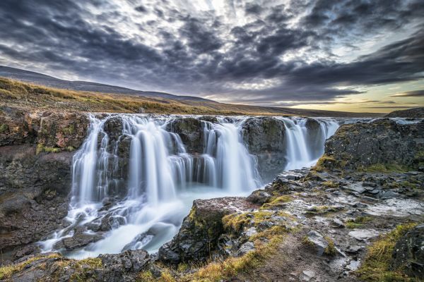 輸入壁紙 カスタム壁紙 PHOTOWALL / Falls in Iceland (e324129)
