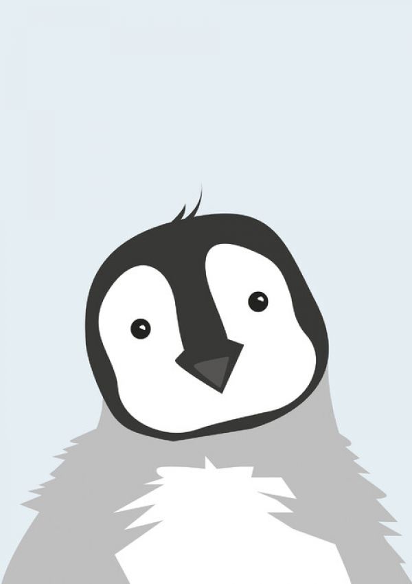 輸入壁紙 カスタム壁紙 PHOTOWALL / Chubby Penguin - Blue (e325948)