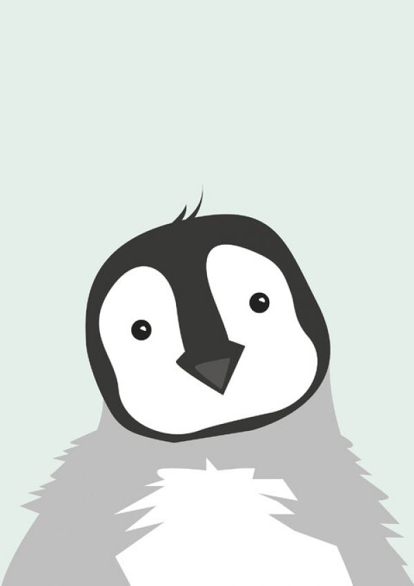 輸入壁紙 カスタム壁紙 PHOTOWALL / Chubby Penguin - Green (e325950)