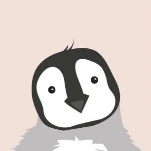 輸入壁紙 カスタム壁紙 PHOTOWALL / Chubby Penguin - Pink (e325951)